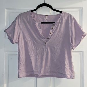 Free People basic t shirt with buttons